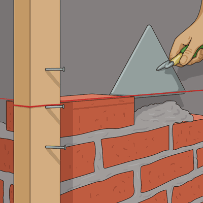 Build a masonry wall step 3